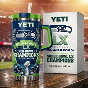 Seattle Seahawks Super Bowl LX Champions Victory Edition Yeti Tumbler