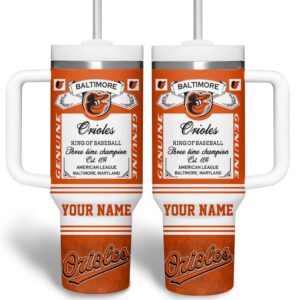 Baltimore Orioles King Of Baseball Personalized Tumbler