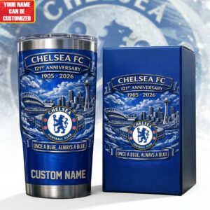 Chelsea FC 121st Anniversary 1905-2026 Custom Name Tumbler Cup