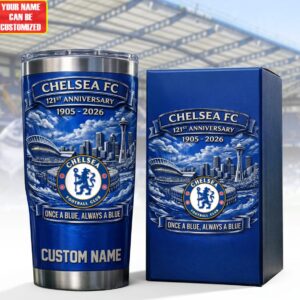Chelsea FC 121st Anniversary 1905-2026 Custom Name Tumbler Cup