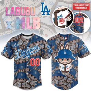 Los Angeles Dodgers Labubu X MLB Custom Baseball Jersey