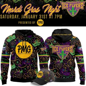 Pensacola Ice Flyers Mardi Gras Night 3D Hoodie