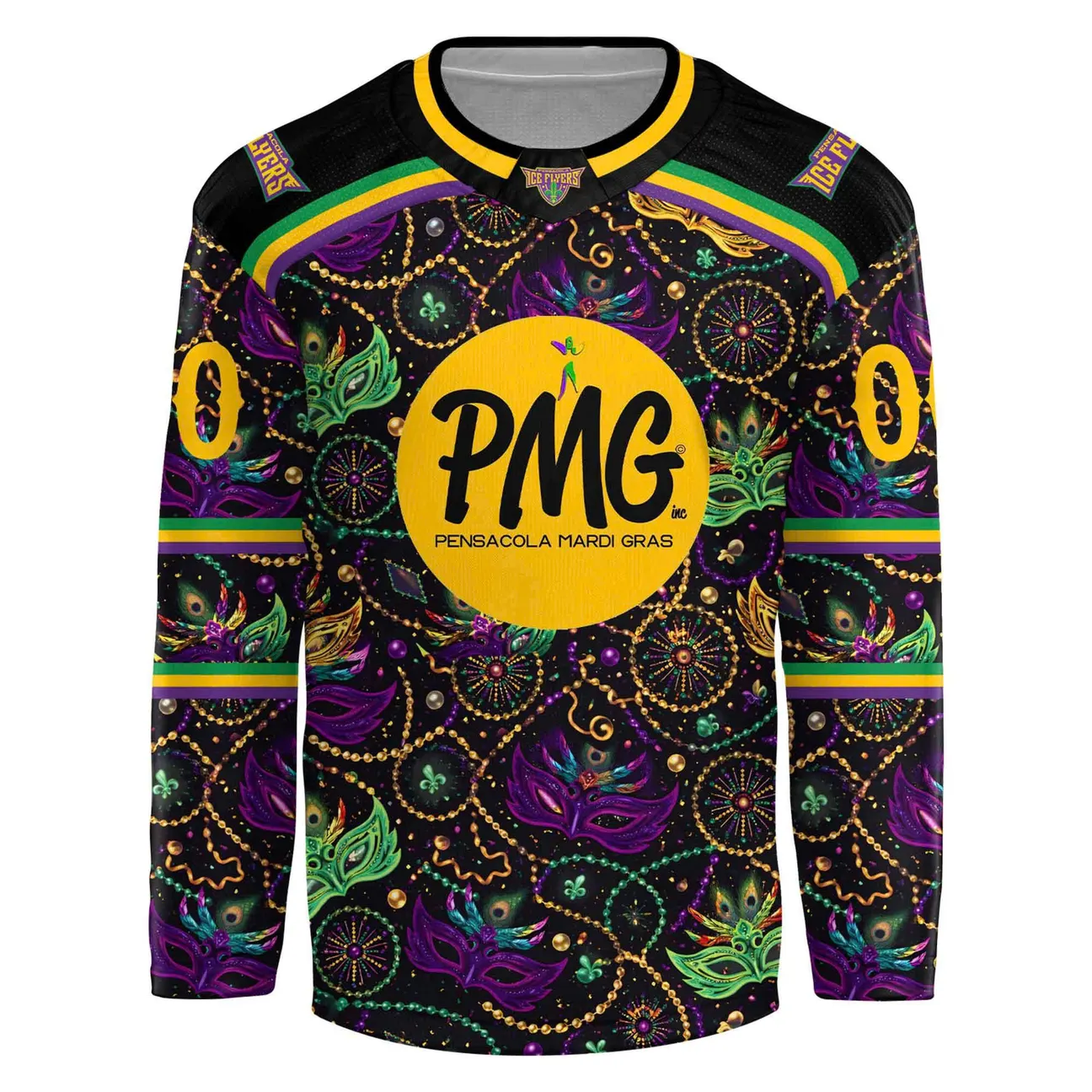 Pensacola Ice Flyers Mardi Gras Night Hockey Jersey - LeagueLockerGear