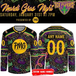 Pensacola Ice Flyers Mardi Gras Night Hockey Jersey