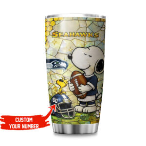 Seattle Seahawks Snoopy Custom Tumbler Cup