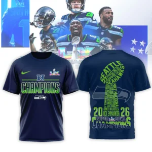 Seattle Seahawks Super Bowl LIX 2026 Champions T-Shirt