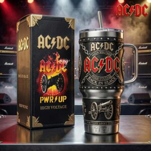 AC/DC High Voltage Back In Black For Those About To Rock YETI Tumbler