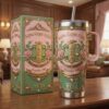 Alpha Kappa Alpha Founded 1908 Ornate Pink and Green YETI Tumbler