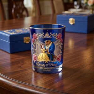 Beauty and the Beast 35th Anniversary 1991-2026 Whiskey Glass