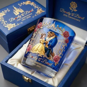 Beauty and the Beast 35th Anniversary 1991-2026 Whiskey Glass