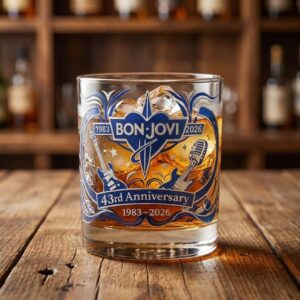 Bon Jovi 43rd Anniversary 1983-2026 Whiskey Glass