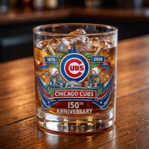 Chicago Cubs 150th Anniversary 1876-2026 Whiskey Glass