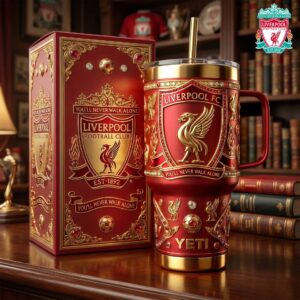 Liverpool FC You'll Never Walk Alone Embossed Gold Leaf YETI Tumbler