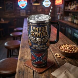 Lynyrd Skynyrd Free Bird Sweet Home Alabama Confederate Flag Tumbler