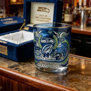 Seattle Seahawks 2025-26 NFC Division Champions Whiskey Glass