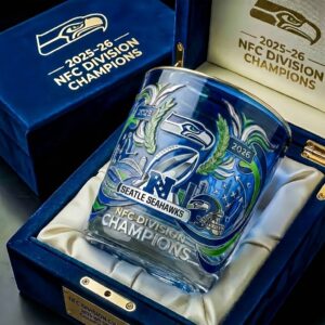 Seattle Seahawks 2025-26 NFC Division Champions Whiskey Glass