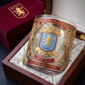 Aston Villa FC 152 Years Anniversary 1874-2026 Whiskey Glass