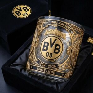 Borussia Dortmund BVB 117th Anniversary 1909-2026 Whiskey Glass