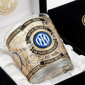 Inter Milan FC 118 Years Anniversary 1908-2026 Whiskey Glass