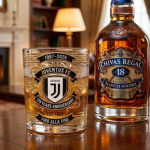 Juventus FC 129 Years Anniversary 1897-2026 Whiskey Glass