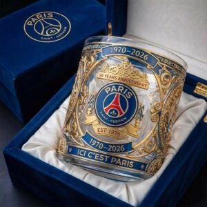 Paris Saint-Germain 56 Years Anniversary 1970-2026 Whiskey Glass