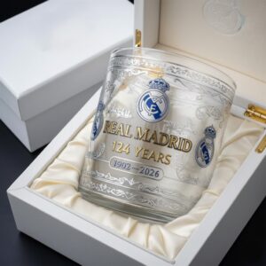 Real Madrid 124 Years Anniversary 1902-2026 Whiskey Glass