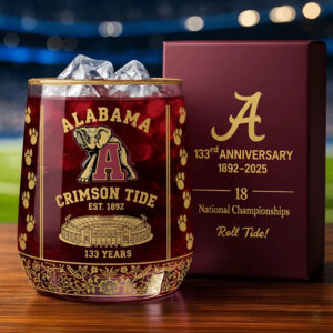 Alabama Crimson Tide 133rd Anniversary Whiskey Glass 1