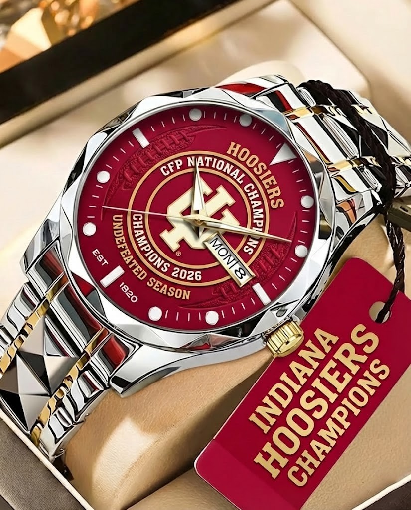 Indiana Hoosiers CFP National Champions 2026 Undefeated Season Watch - Front View
