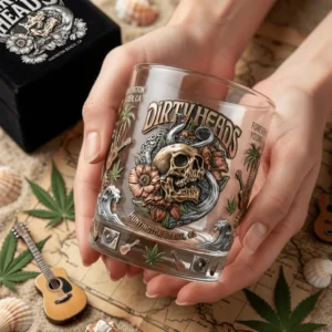 Dirty Heads Huntington Beach Forever Young Whiskey Glass