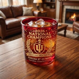 Indiana Hoosiers 2026 National Champions Whiskey Glass