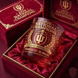 Indiana Hoosiers 2026 National Champions Whiskey Glass