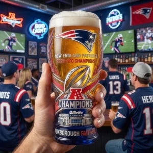 New England Patriots 2025 AFC Champions Pint Glass
