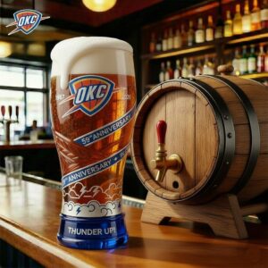 Oklahoma City Thunder 59th Anniversary Beer Glass