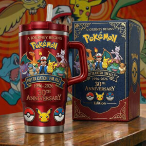 Pokemon 30th Anniversary 1996-2026 Tumbler with Handle