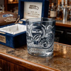 Seattle Seahawks 2025-26 NFC Division Champions Whiskey Glass