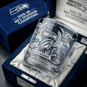 Seattle Seahawks 2025-26 NFC Division Champions Whiskey Glass