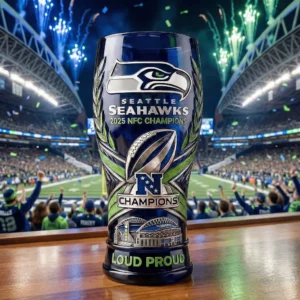 Seattle Seahawks 2025 NFC Champions Beer Glass