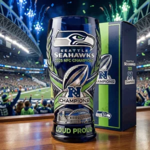 Seattle Seahawks 2025 NFC Champions Beer Glass