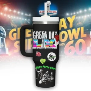 Green Day Super Bowl LIX 60th Anniversary Tumbler