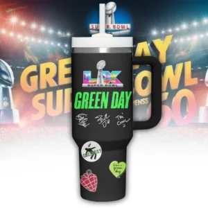 Green Day Super Bowl LIX 60th Anniversary Tumbler
