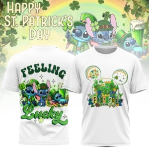 Stitch and Angel St. Patrick's Day Feeling Lucky T-Shirt