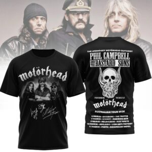 Motörhead Phil Campbell and The Bastard Sons Australian Tour 2026 Signatures T-Shirt