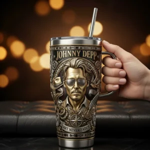 Johnny Depp Art Never Fades Tumbler Cup