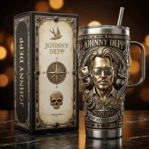 Johnny Depp Art Never Fades Tumbler Cup