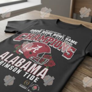 Alabama Crimson Tide 2026 Rose Bowl Game Champions T-Shirt