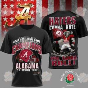 Alabama Crimson Tide 2026 Rose Bowl Game Champions T-Shirt