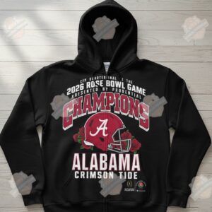 Alabama Crimson Tide 2026 Rose Bowl Game Champions Zip Hoodie