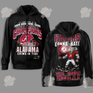 Alabama Crimson Tide 2026 Rose Bowl Game Champions Zip Hoodie