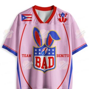 Bad Bunny Team Benito Pink Football Jersey