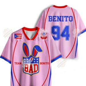 Bad Bunny Team Benito Pink Football Jersey